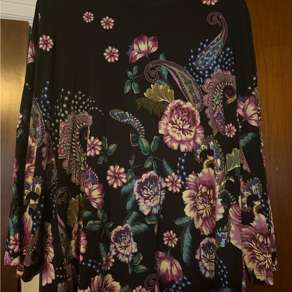 Johnny Was Black Floral Women's Blouse